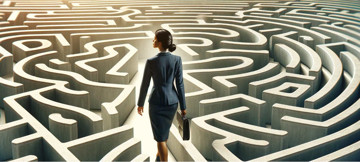 Woman in the maze of life
